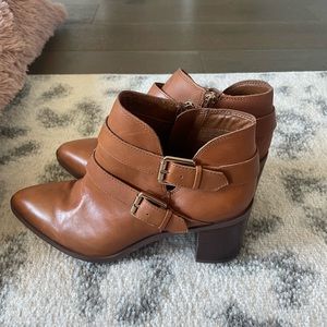 Franco Sarto heeled booties. Size 7.5. Tan